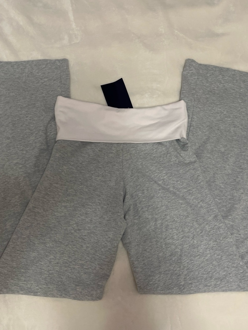 Brandy Melville Grey Priscilla Pants with pink Fold-Over Waistband